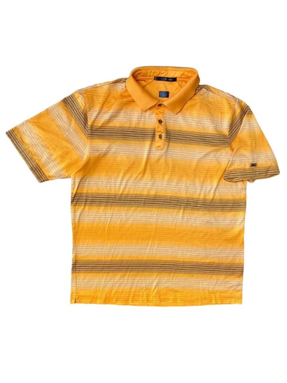 Nike Tiger Woods Golf Polo Shirt Mens Medium Short Sleeve Orange Striped